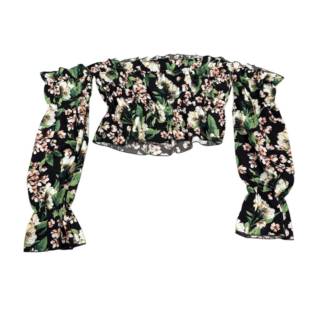 Shein Floral Women Off-The-Shoulder Long Sleeve Blouse XL - Picture 2 of 6